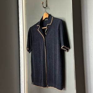 Scotch & Soda Men’s Linen Knit Button Up Polo Short Sleeve